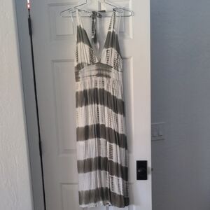 Striped Halter Maxi Dress